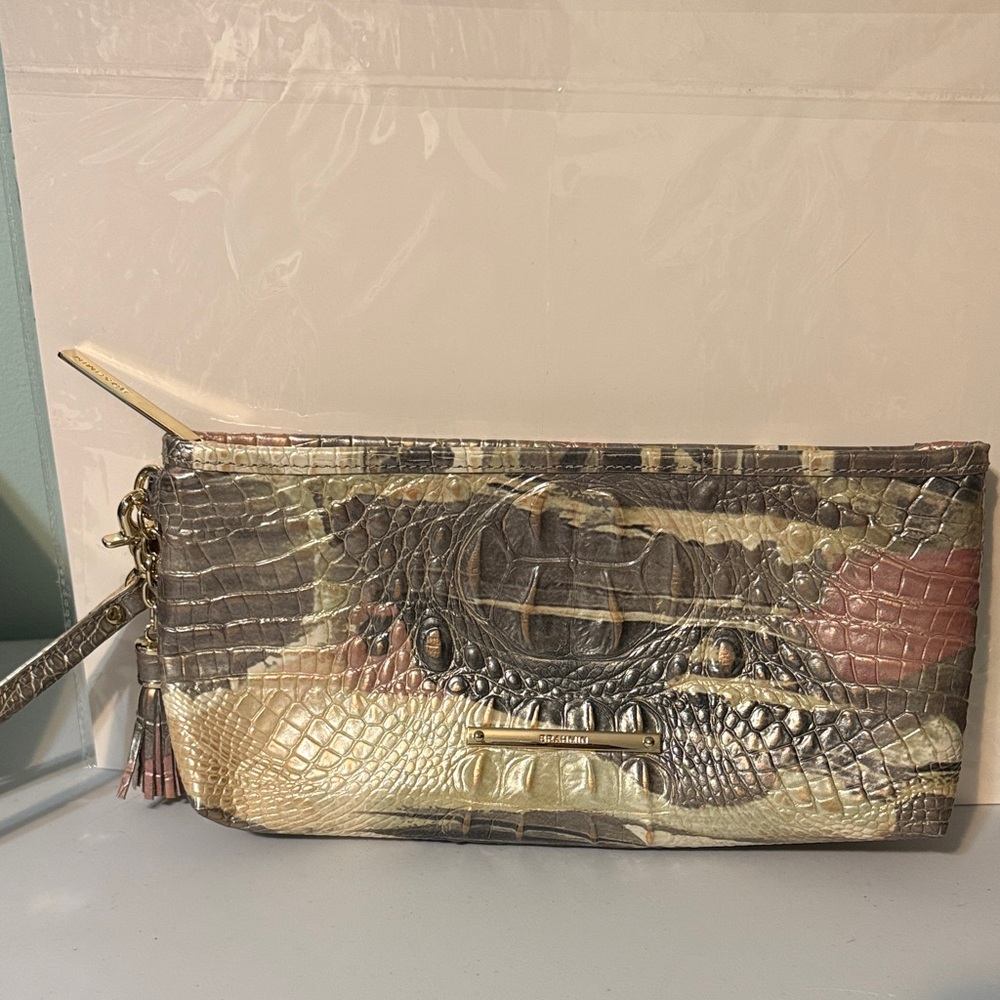 Brahmin Multicolor Embossed Wristlet